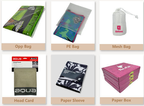 Custom retail packaging for towels