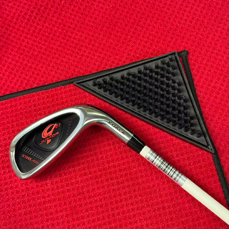 4-in-1 Magnetic Golf Towel with Cleaning Brush & Dirt Removal Pocket | Premium Waffle Microfiber Golf Club Cleaner - 2