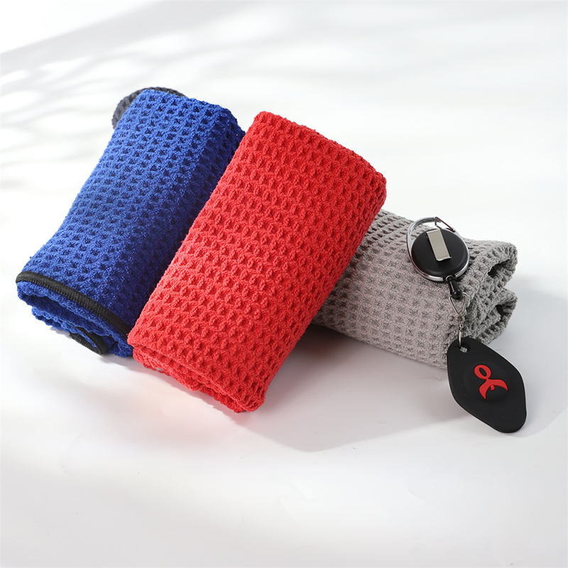 500GSM Microfiber Waffle Golf Towel Embroidered Golf Towel