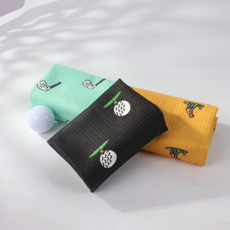 Microfiber Waffle Printed Golf Towel - 2