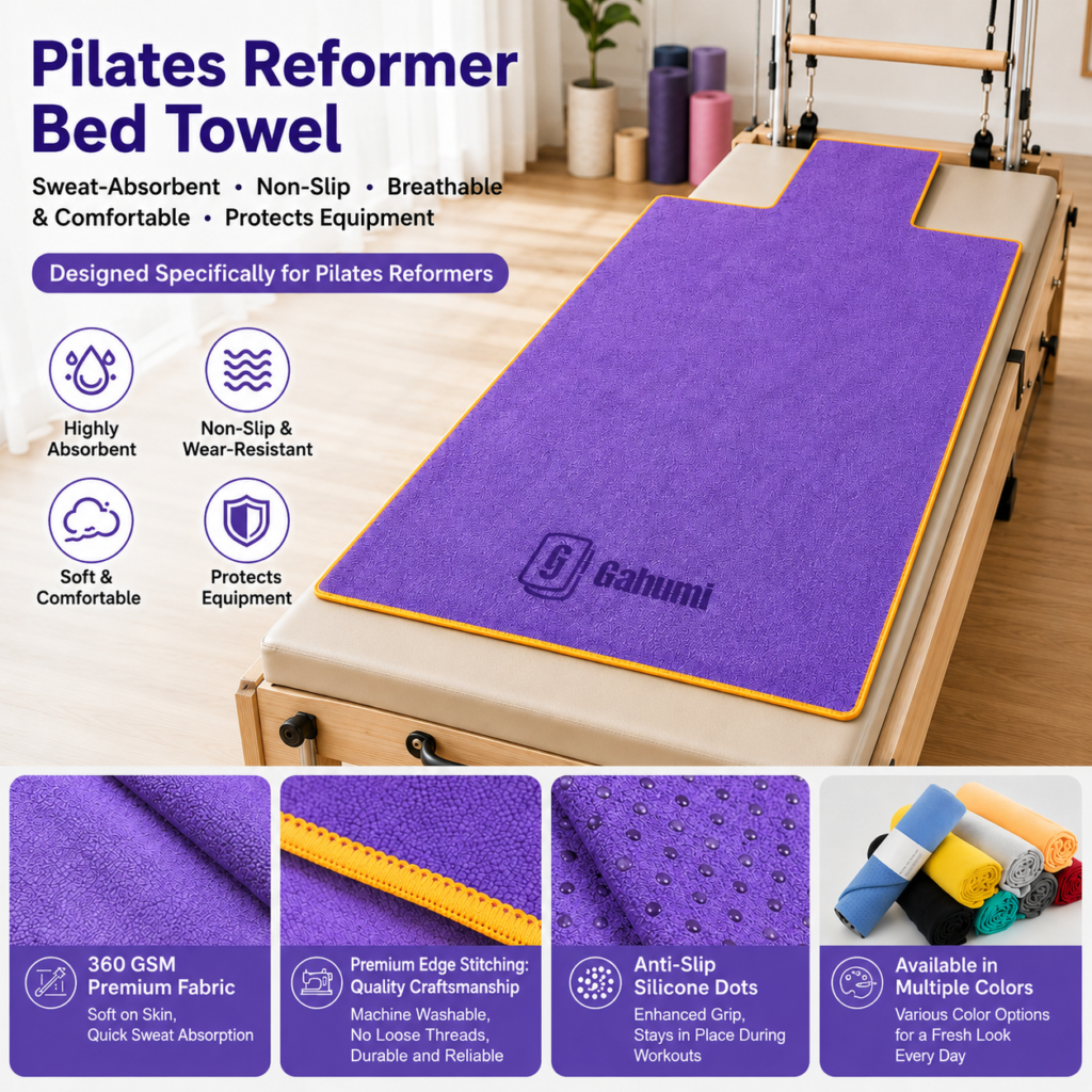 Customized Microfiber Pilates core bed yoga blanket, anti slip silicone sweat absorbing, machine washable yoga blanket - 1