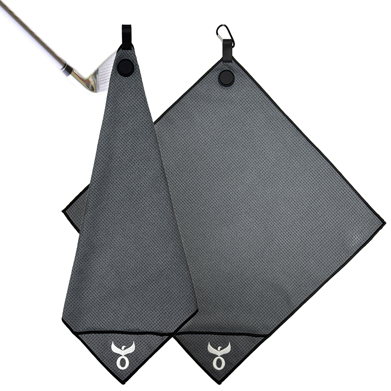 Magnetic golf towel 420gsm waffle sports towel absorbent golf wiping towel cleaning towel