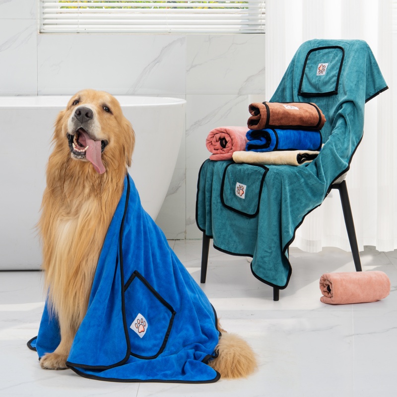 400GSM plush microfiber pet towels with custom colors, logos, labels and print designs for private label brands - 5