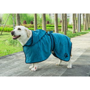 400gsm strap style pet bathrobe, available in multiple colors and customizable logo