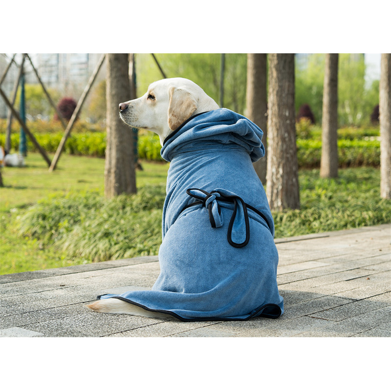 400gsm strap style pet bathrobe, available in multiple colors and customizable logo - 4
